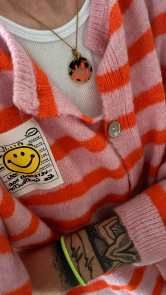 Cardigan COLOUR Block Smile Onsesize