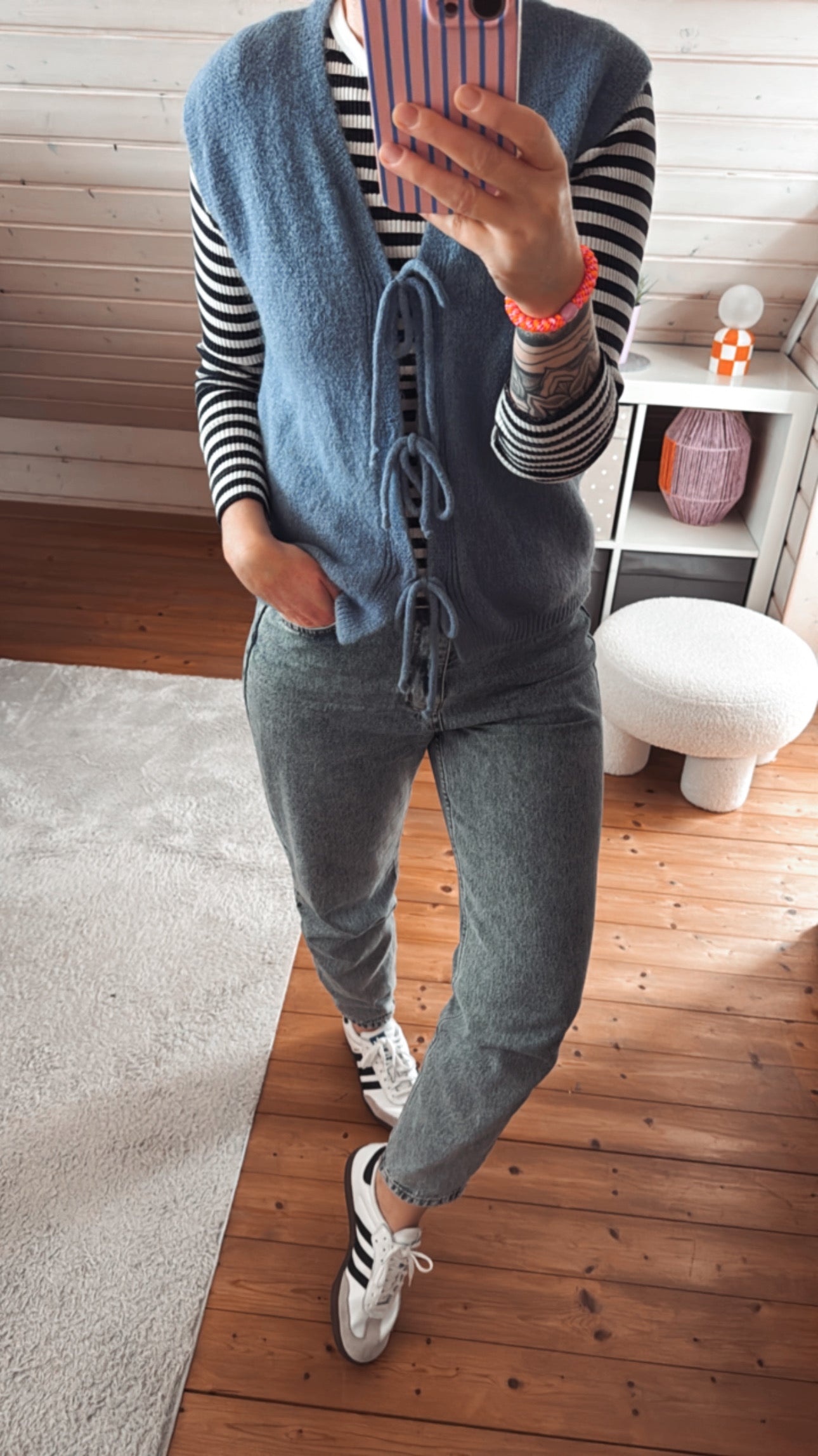 Strickjacke Weste Onezise Knoten