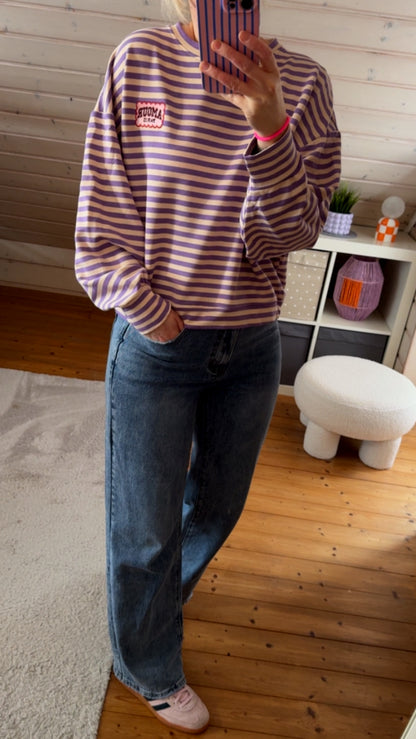 Streifen LONGSHIRT / SWEATER leicht AMOUR / 5 Farben