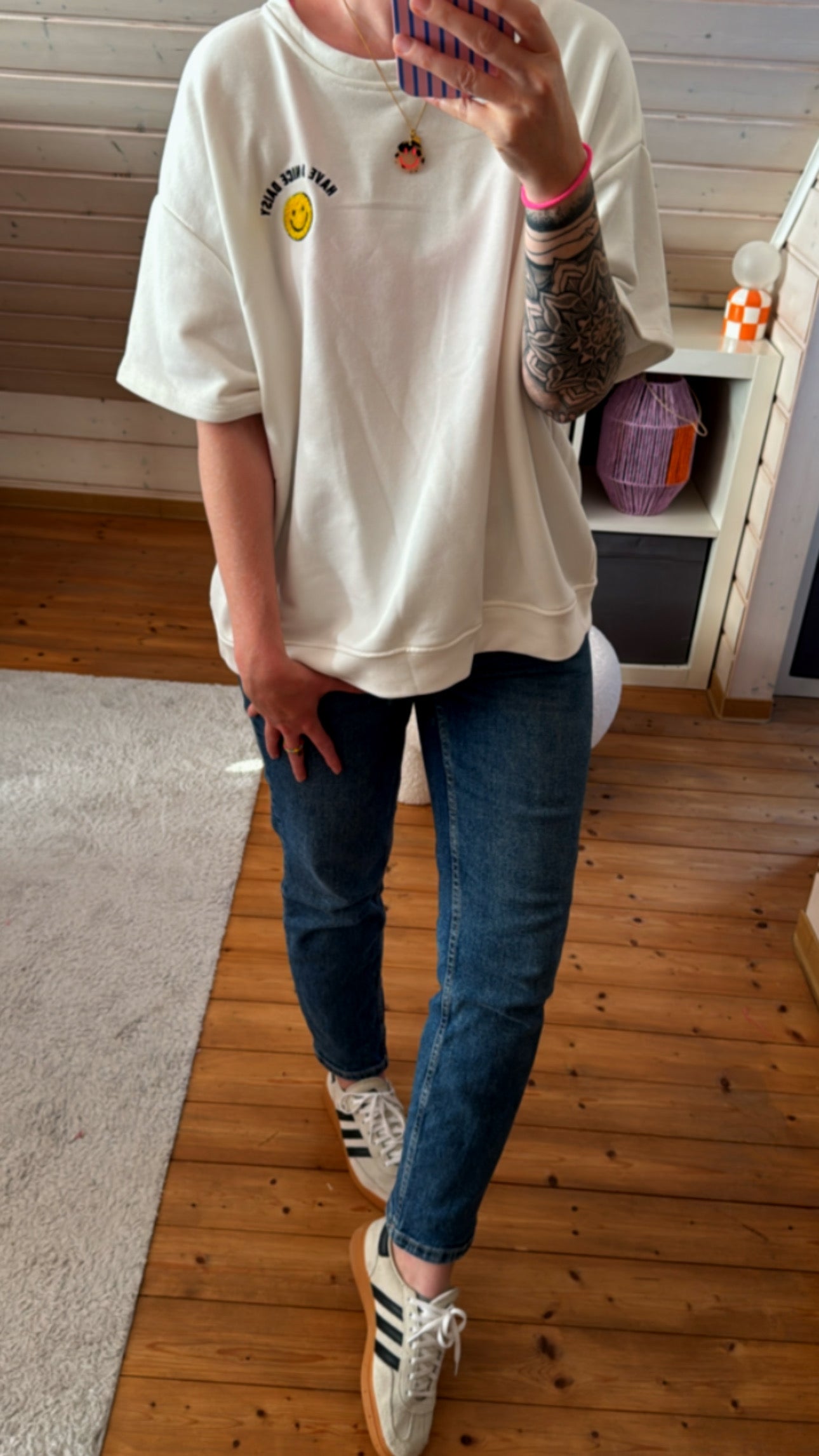 BASIC Sweater Shirt Kurzarm SMILE