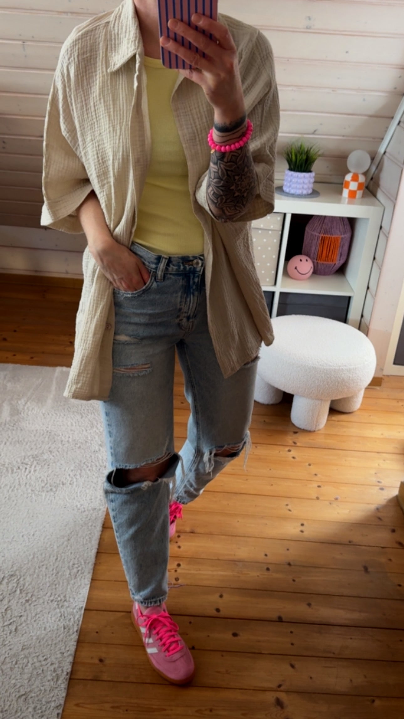 Musselin Bluse kurzarm Onesize lang 10 Farben