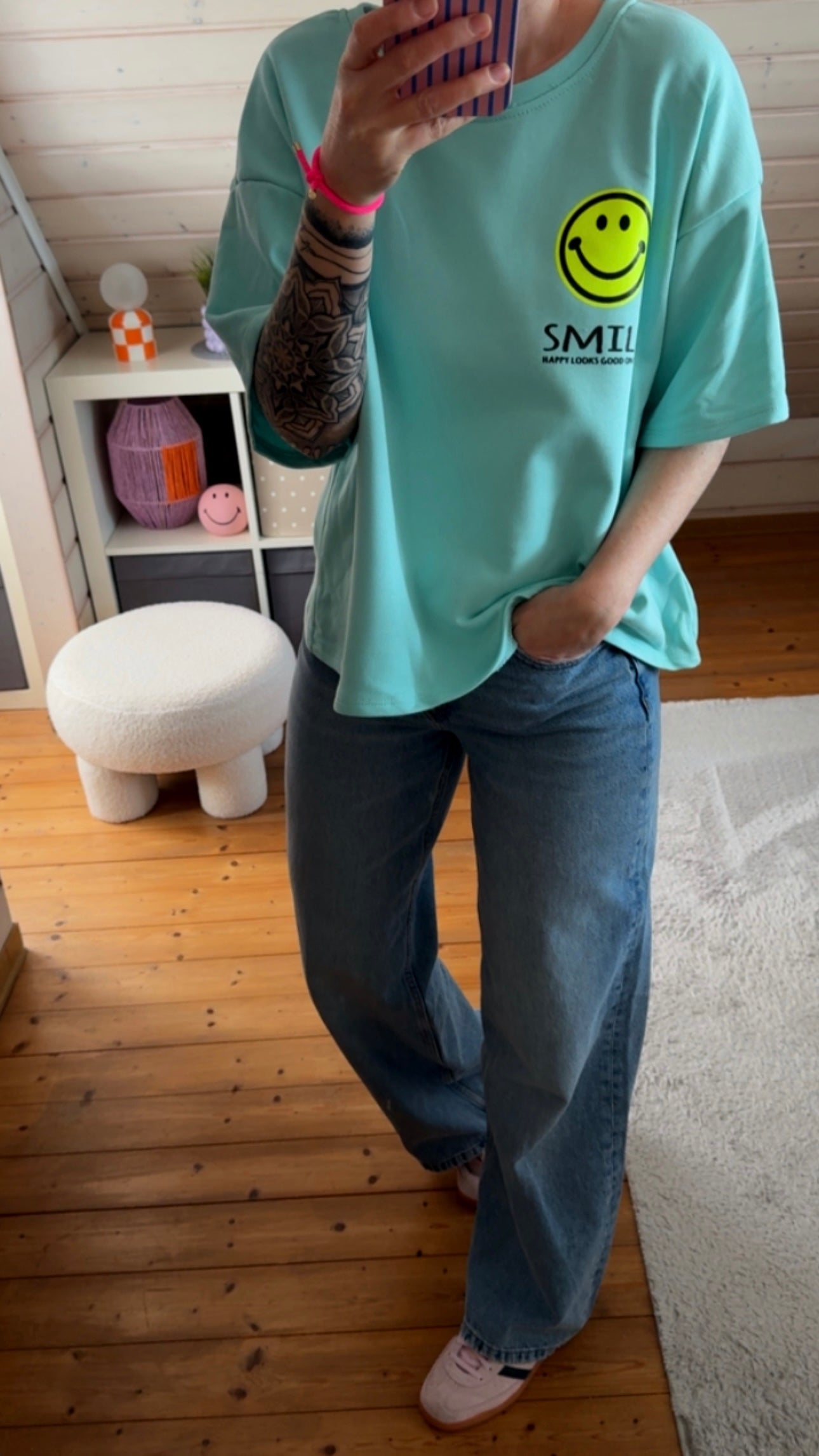 T-SHIRT FRENCH TERRY SMILE / + RÜCKENPRINT