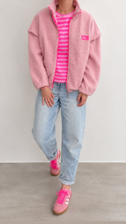 TEDDY Jacke ZIP langarm Neon Patch