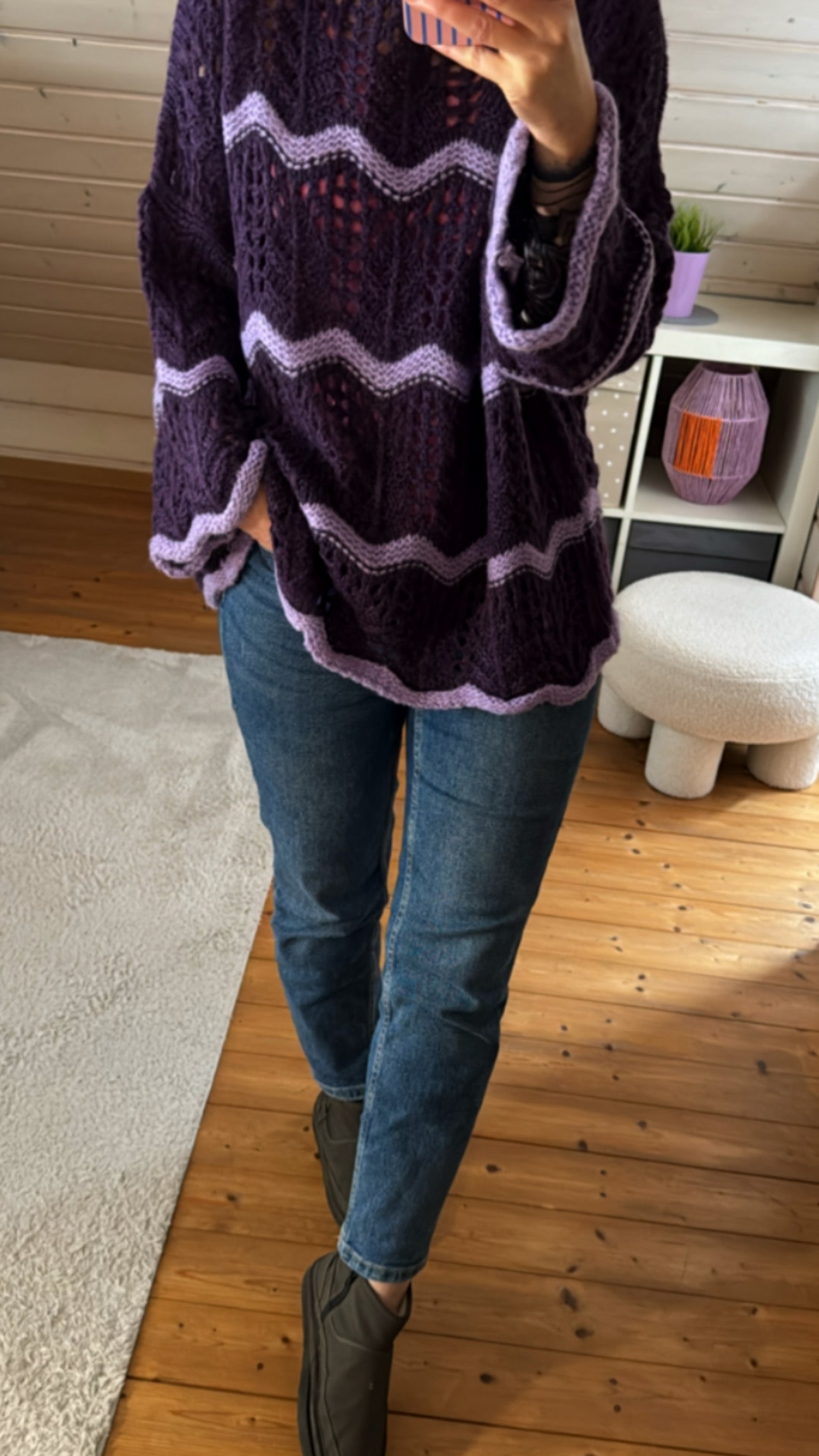 Oversize Strickpullover BOHO Lochstrick