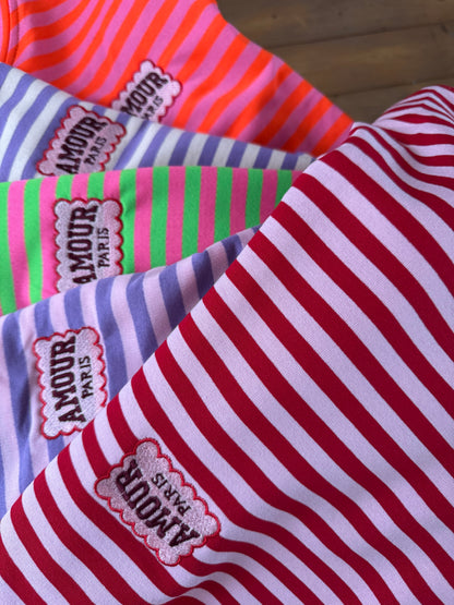 Streifen LONGSHIRT / SWEATER leicht AMOUR / 5 Farben