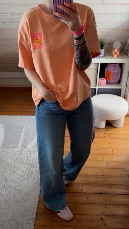 T-SHIRT FRENCH TERRY / SMILE STICKEREI