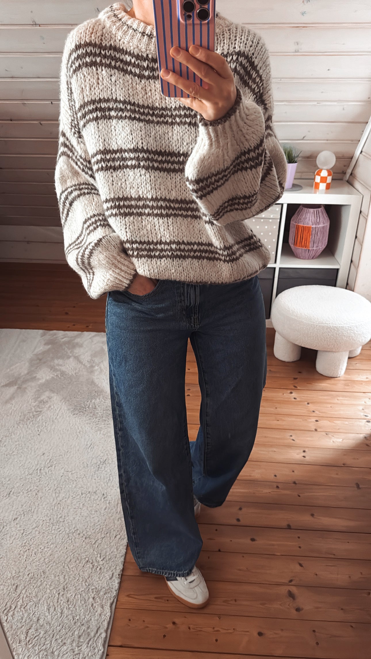 Strick Pullover Streifen