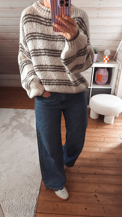 Strick Pullover Streifen