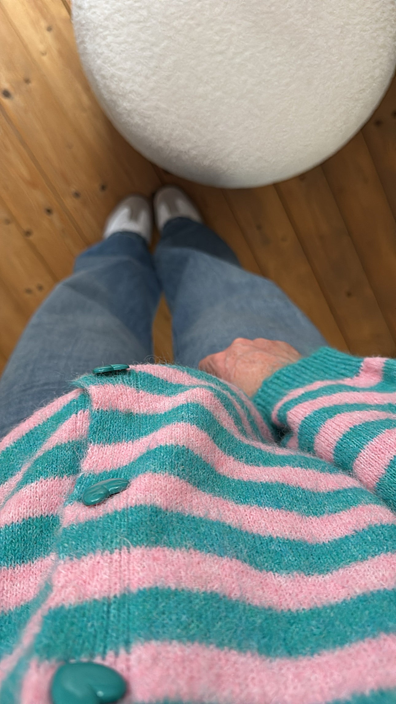 Strickjacke Cadigan STRIPES Herz Knöpfe