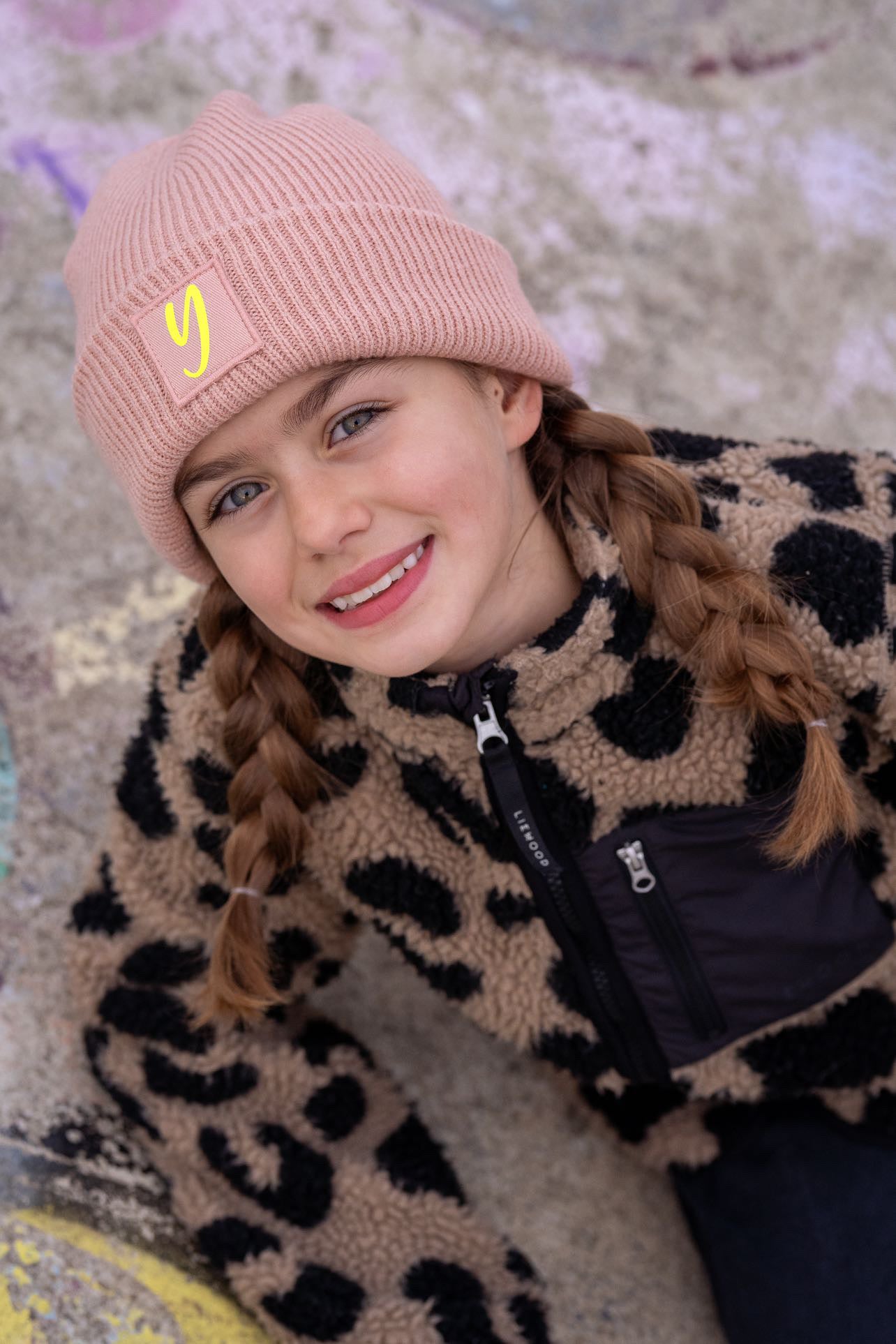 Kids Strick Mütze Neon Statement