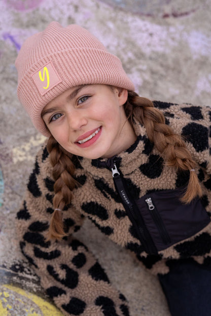 Kids Strick Mütze Neon Statement