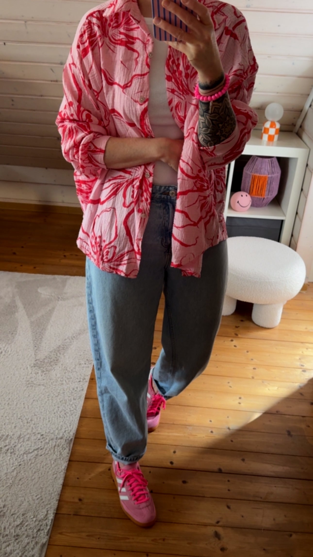 Musselin Bluse Onesize FLOWERS %