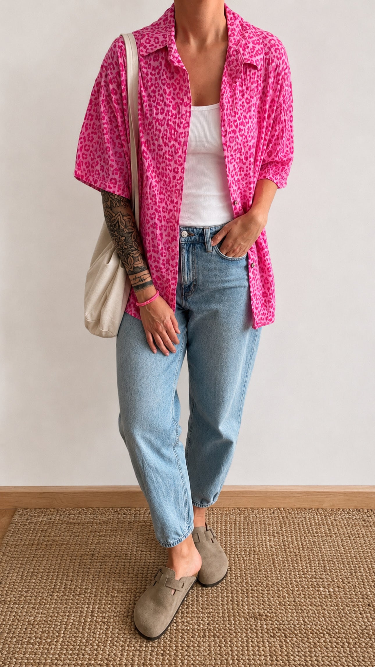 Musselin Bluse kurzarm Onesize Leo 5 Farben
