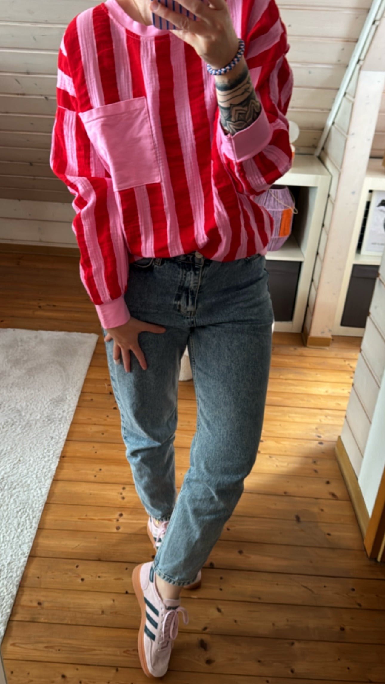MUSSELIN SHIRT CASUAL STREIFEN