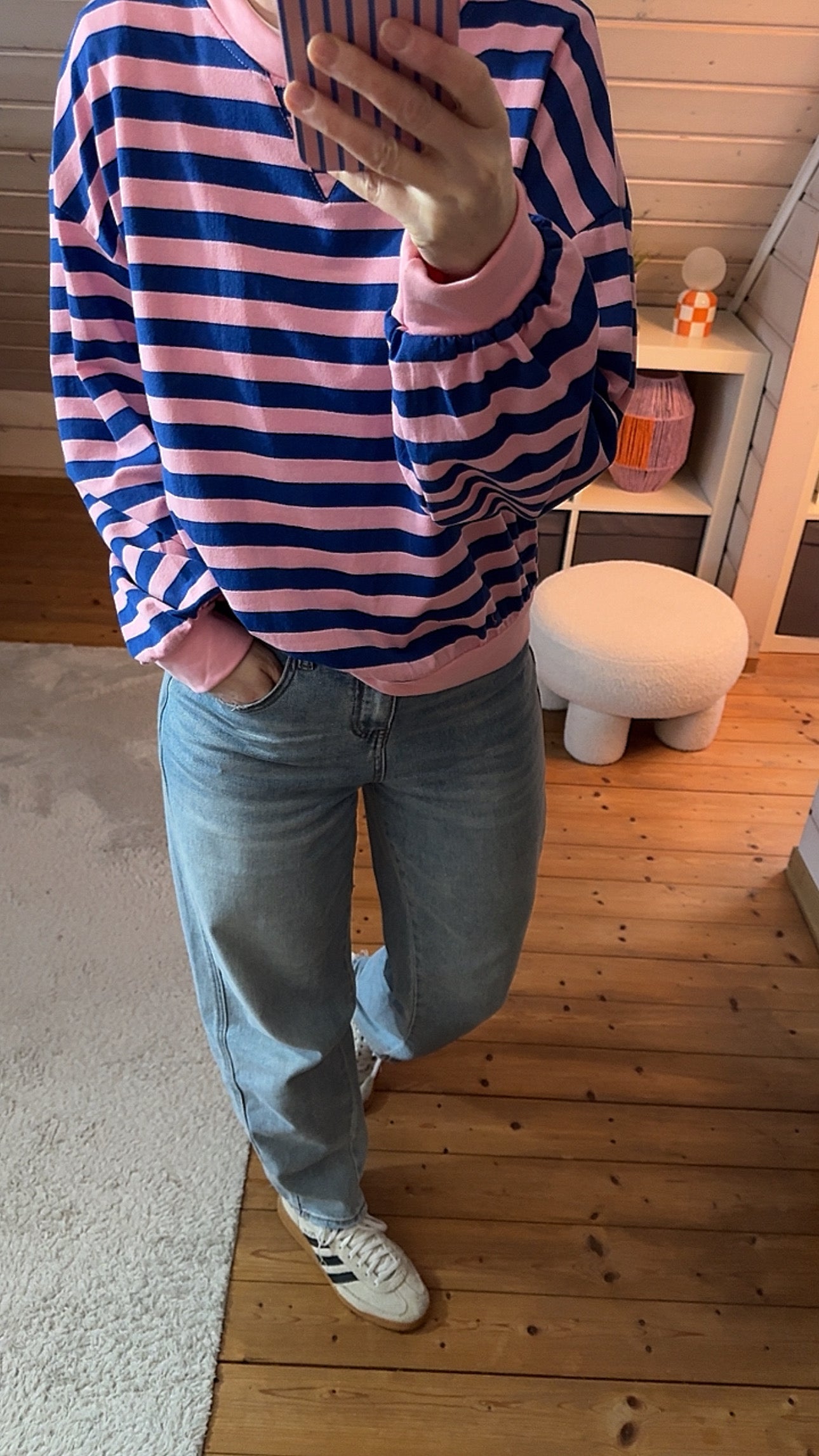 SWEATER leicht STREIFEN FRENCH TERRY