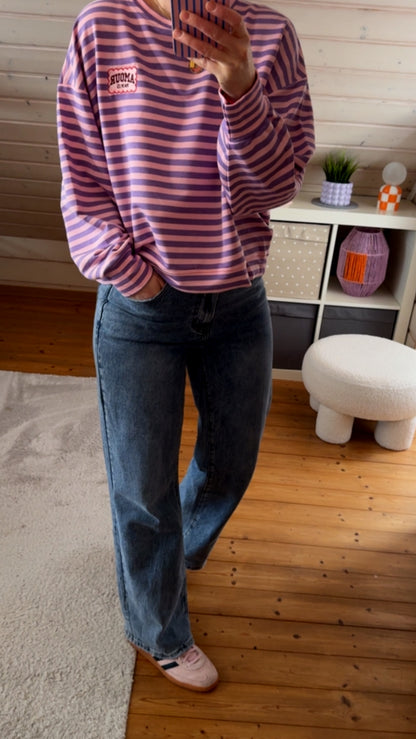 Streifen LONGSHIRT / SWEATER leicht AMOUR / 5 Farben