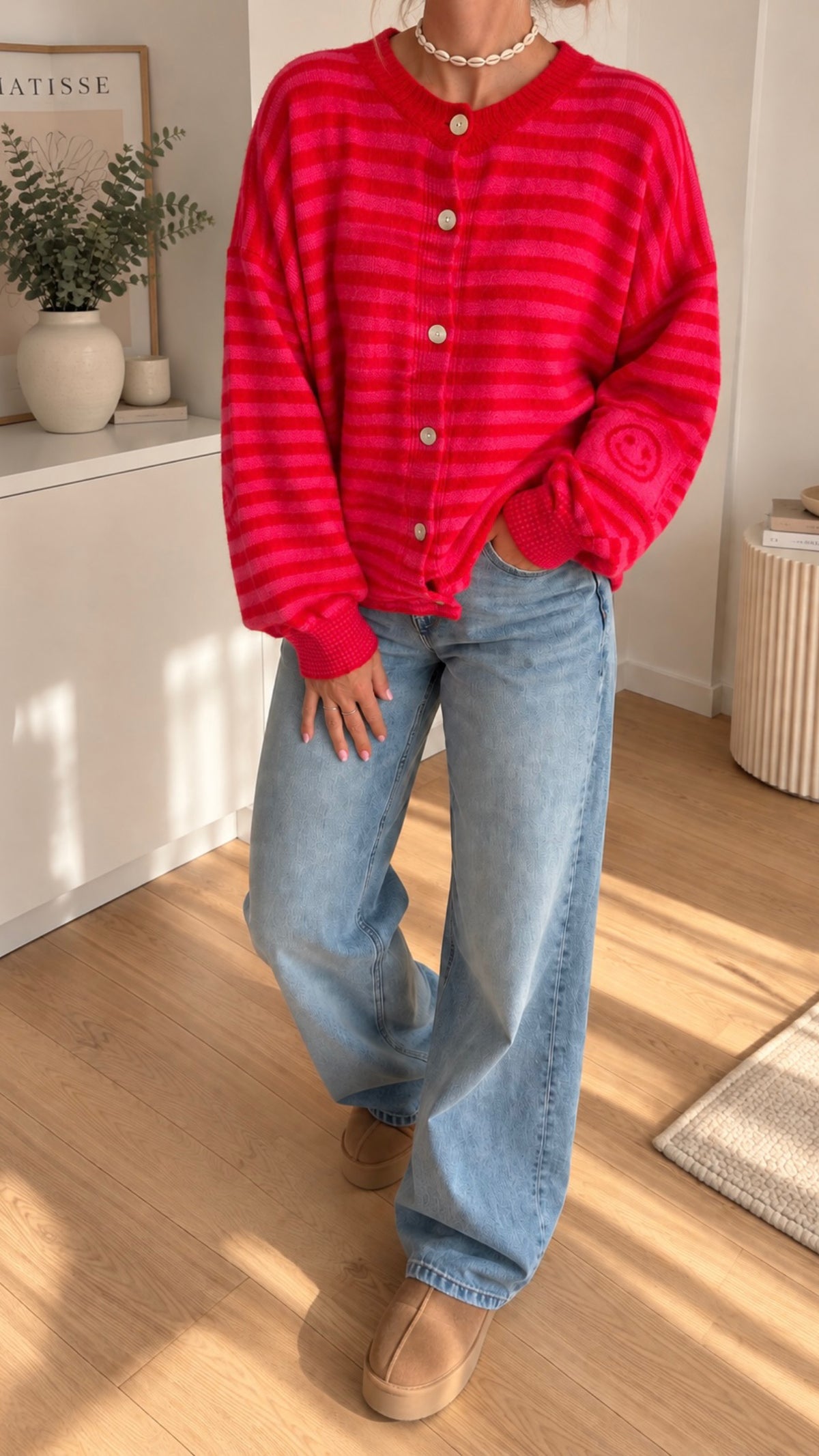 STRICK-JACKE Streifen 5 Farben