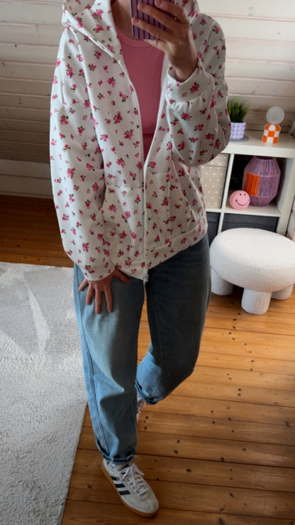 Kapuzenjacke Zip Hoodie Floral