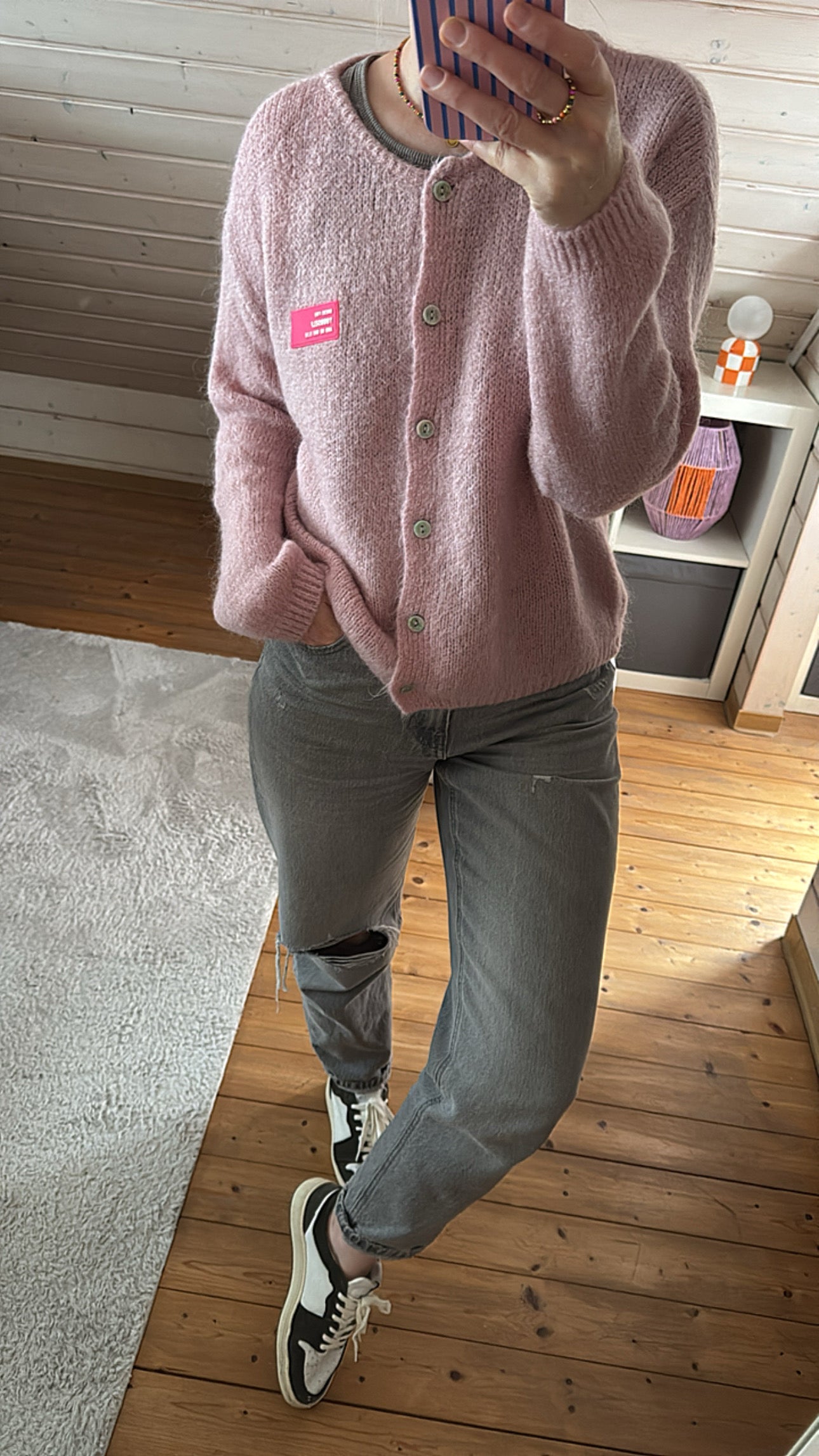 Strickjacke Cadigan Onezise Neon Patch