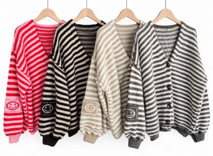 STRICK-JACKE Streifen 4 Farben