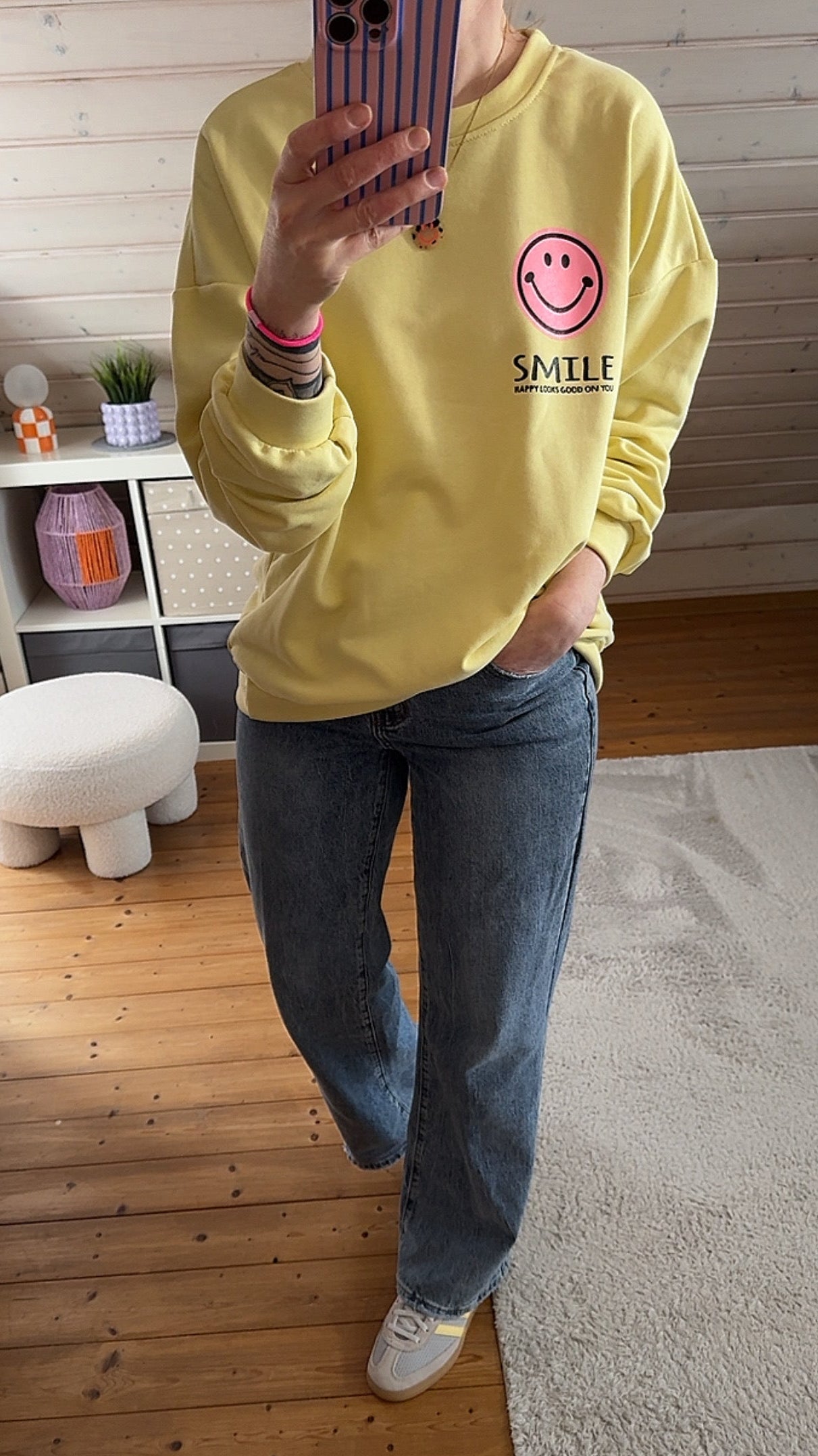 SWEATER SMILE / 2 Farben / RÜCKENPRINT