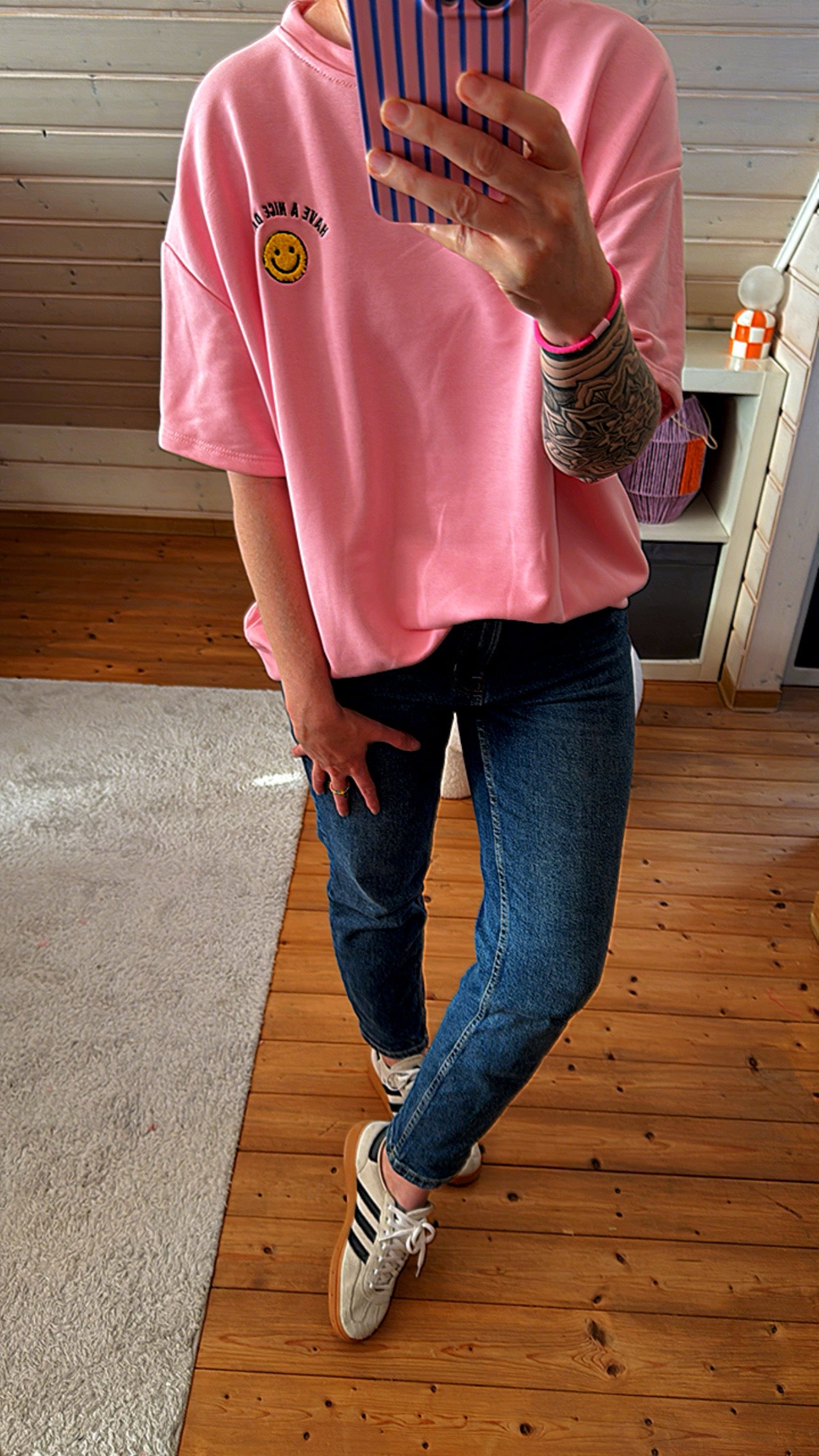 BASIC Sweater Shirt Kurzarm SMILE