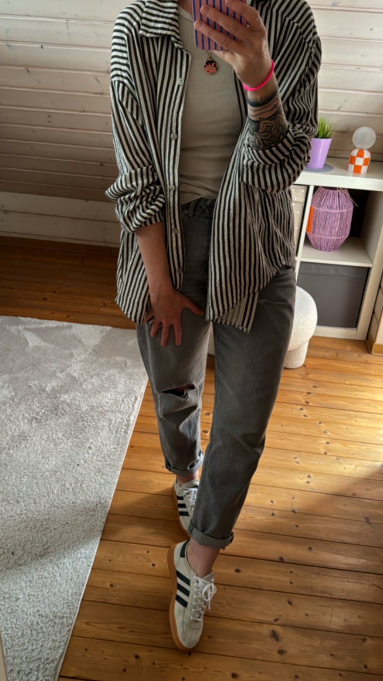 Musselin Bluse Onesize STRIPE