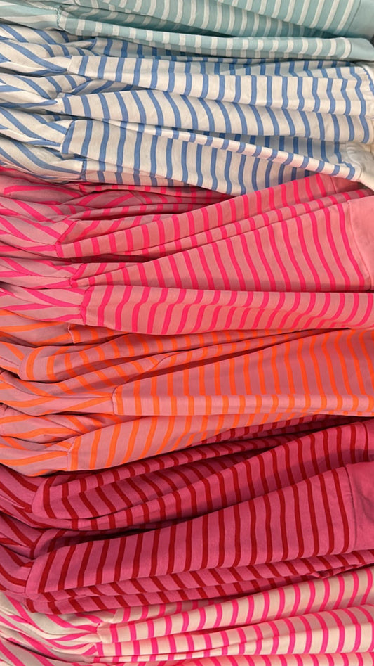 BASIC T-Shirt 5 FARBEN COLOUR BLOCK STREIFEN