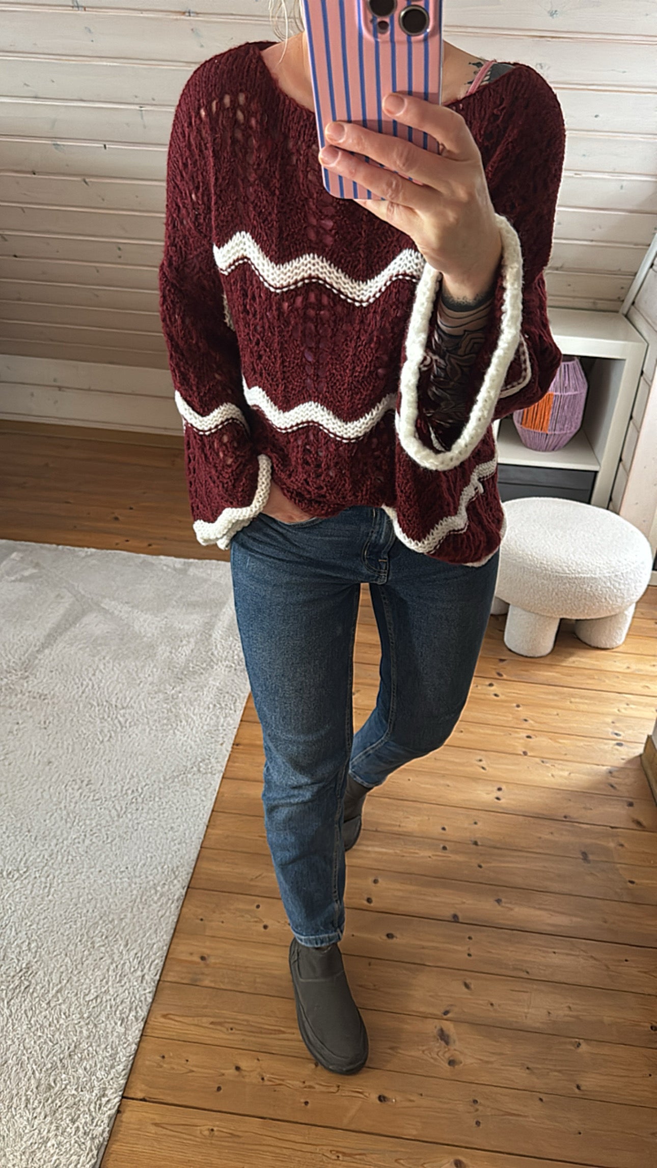 Oversize Strickpullover BOHO Lochstrick