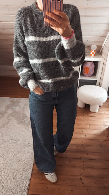 Strick Pullover Streifen