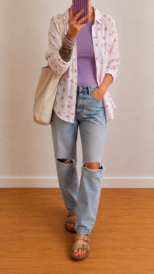 Musselin Bluse Onesize HERZEN