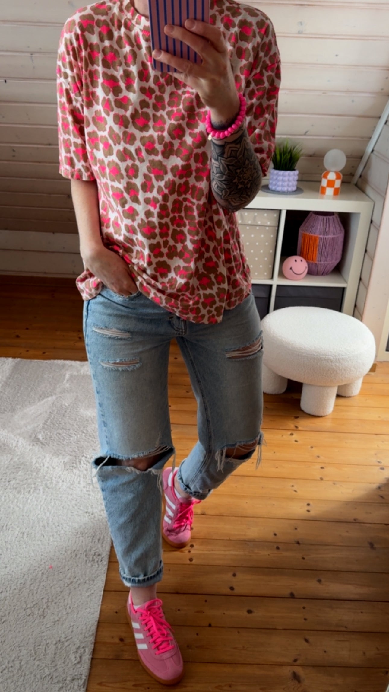 BASIC T-Shirt LEO 4 FARBEN COLOUR BLOCK