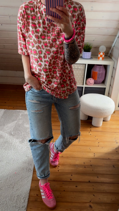 BASIC T-Shirt LEO 4 FARBEN COLOUR BLOCK