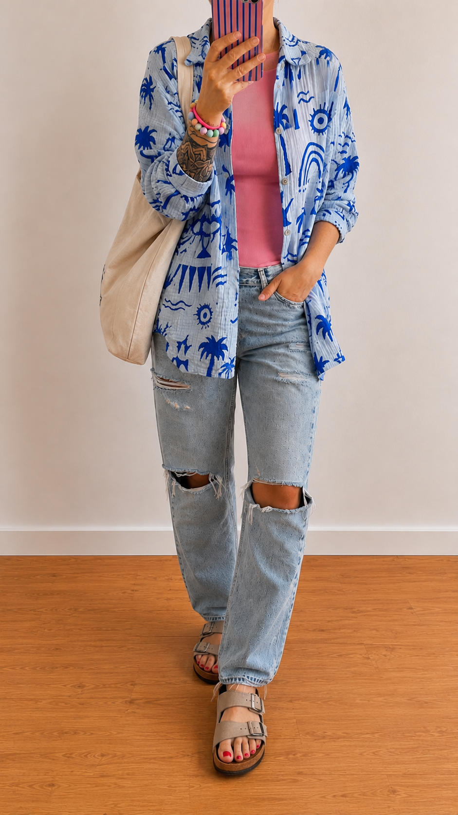 Musselin Bluse Onesize BEACH % 3 FARBEN