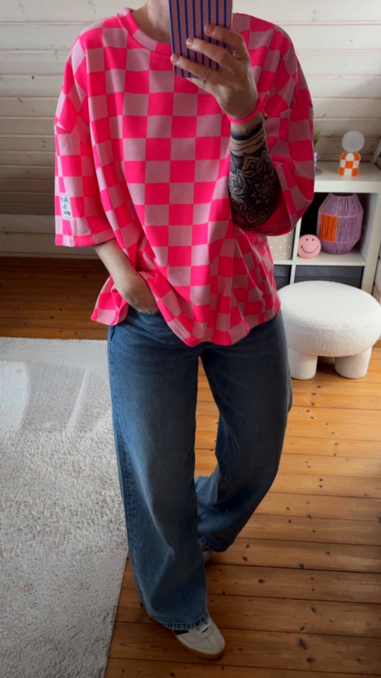 T-SHIRT FRENCH TERRY PREMIUM KARO / TO THE MOON