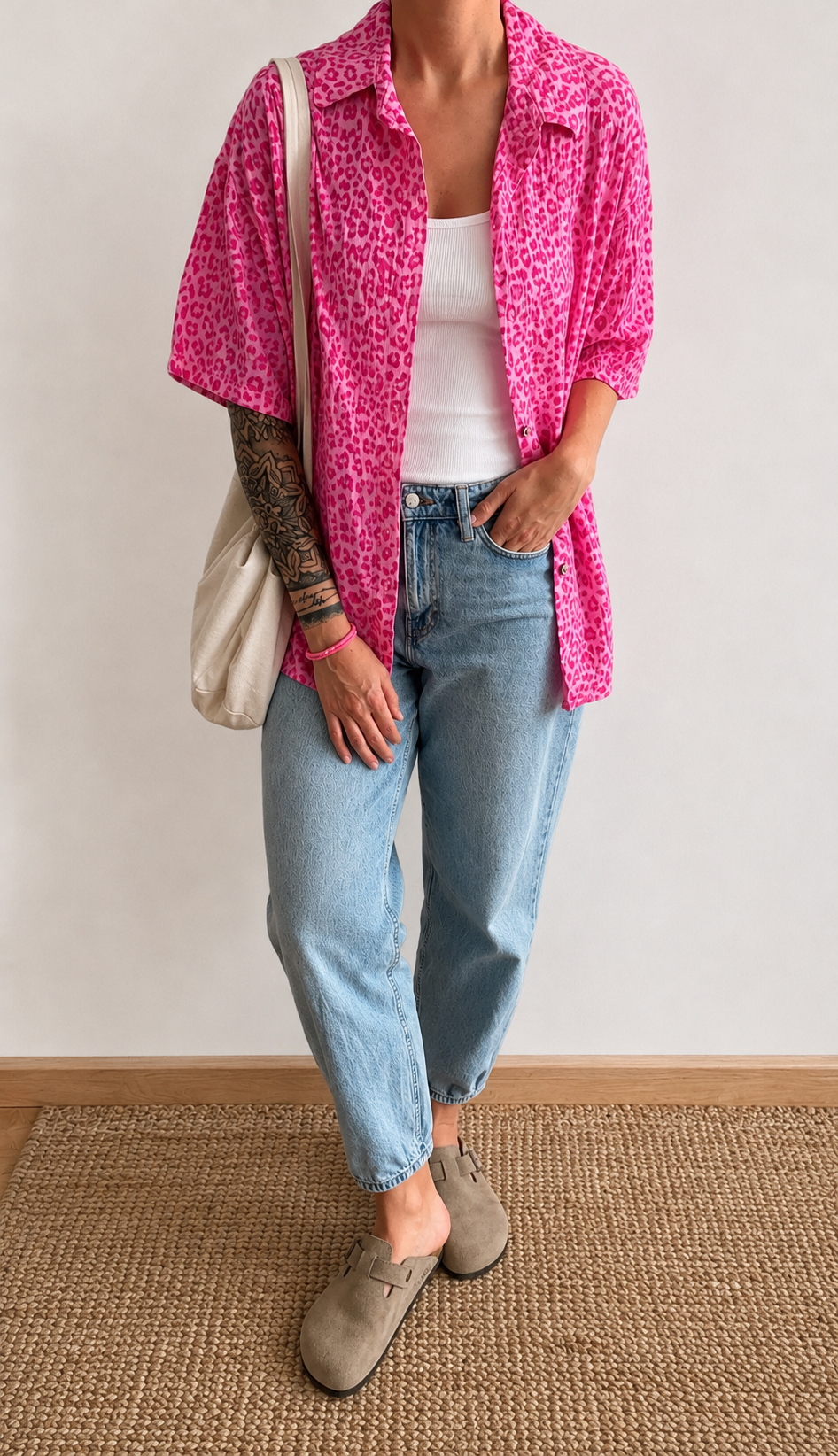 Musselin Bluse kurzarm Onesize Leo 5 Farben