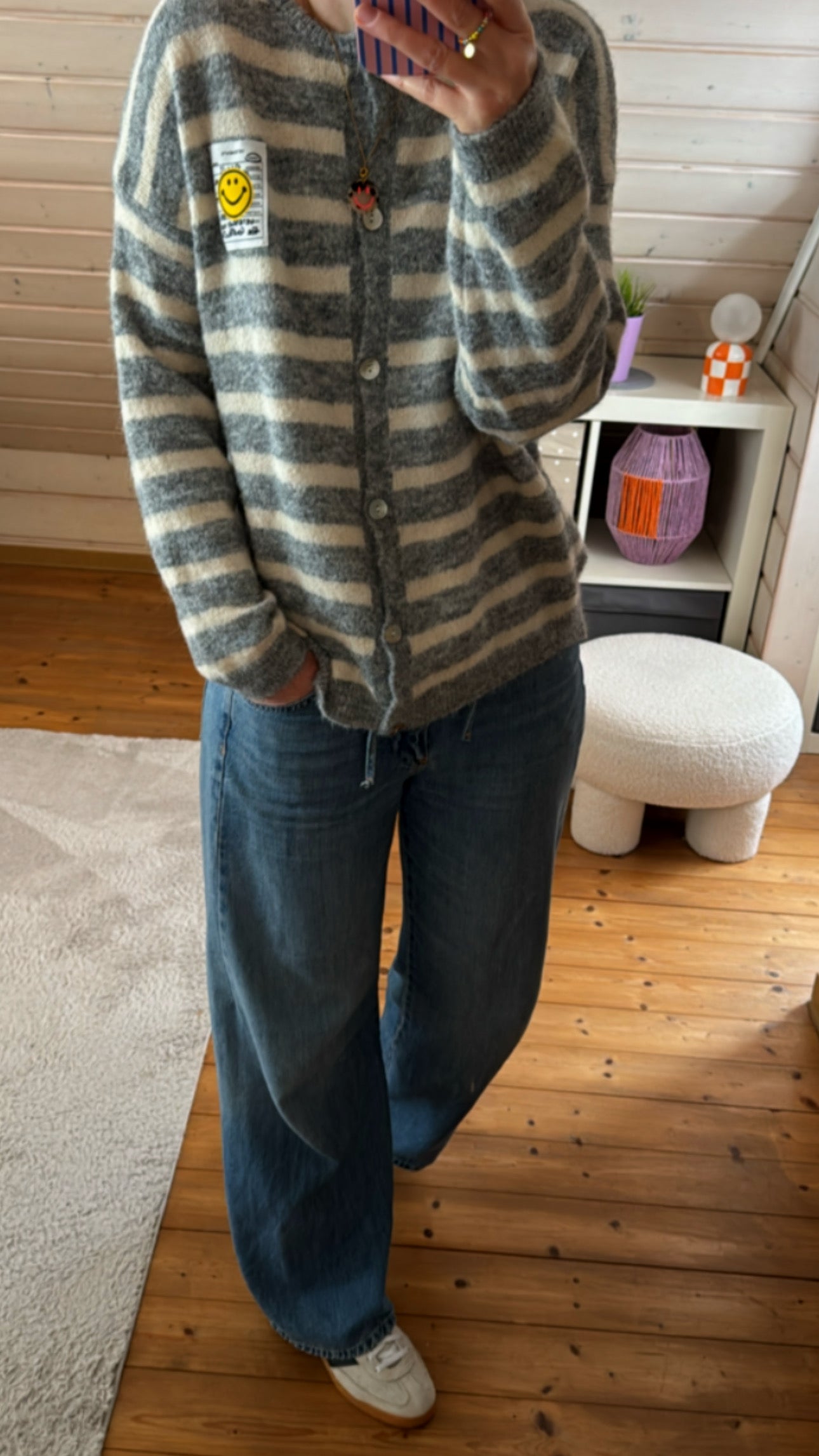 Cardigan COLOUR Block Smile Onsesize