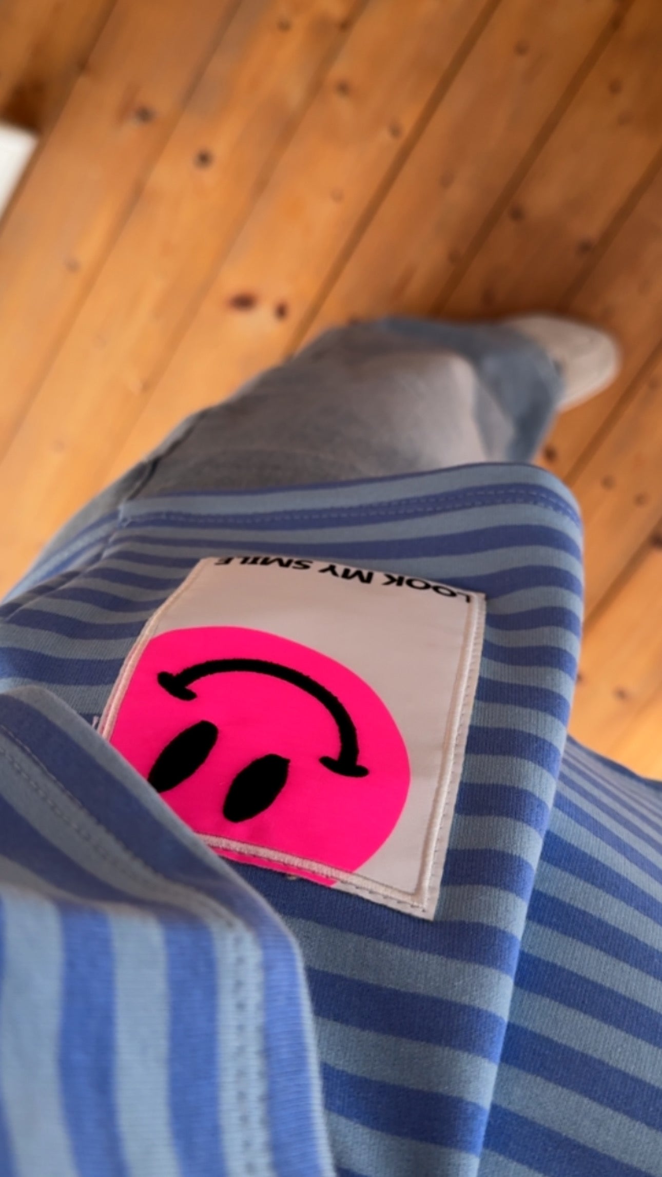Streifen T-SHIRT PREMIUM / SMILEY Patch