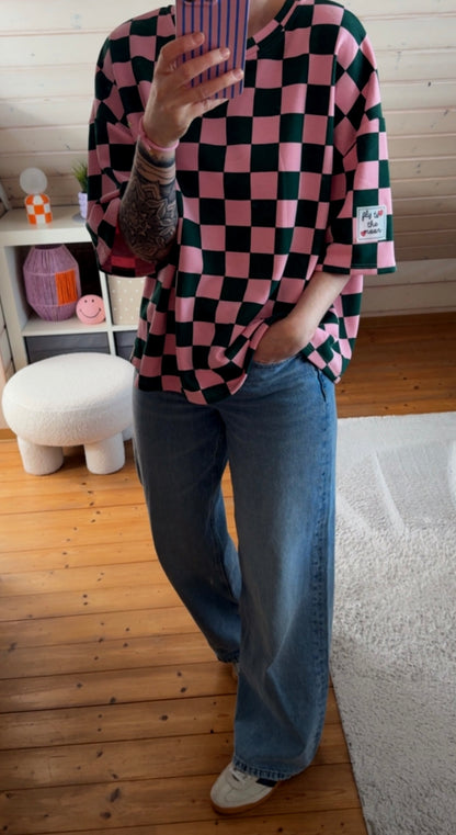 T-SHIRT FRENCH TERRY PREMIUM KARO / TO THE MOON