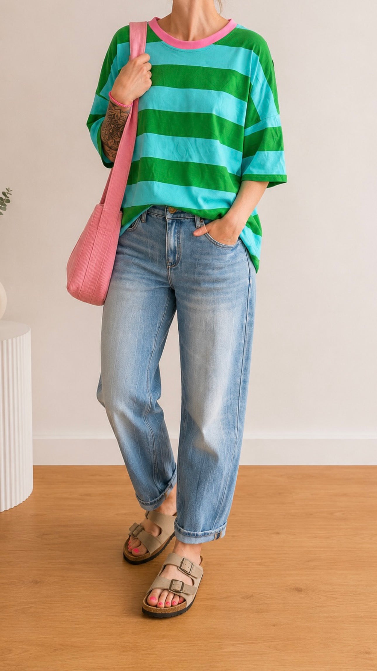 BASIC T-Shirt 4 FARBRN COLOUR BLOCK