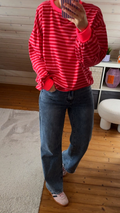 Streifen LONGSHIRT /  SWEATER LEICHT NEON / 4 Farben