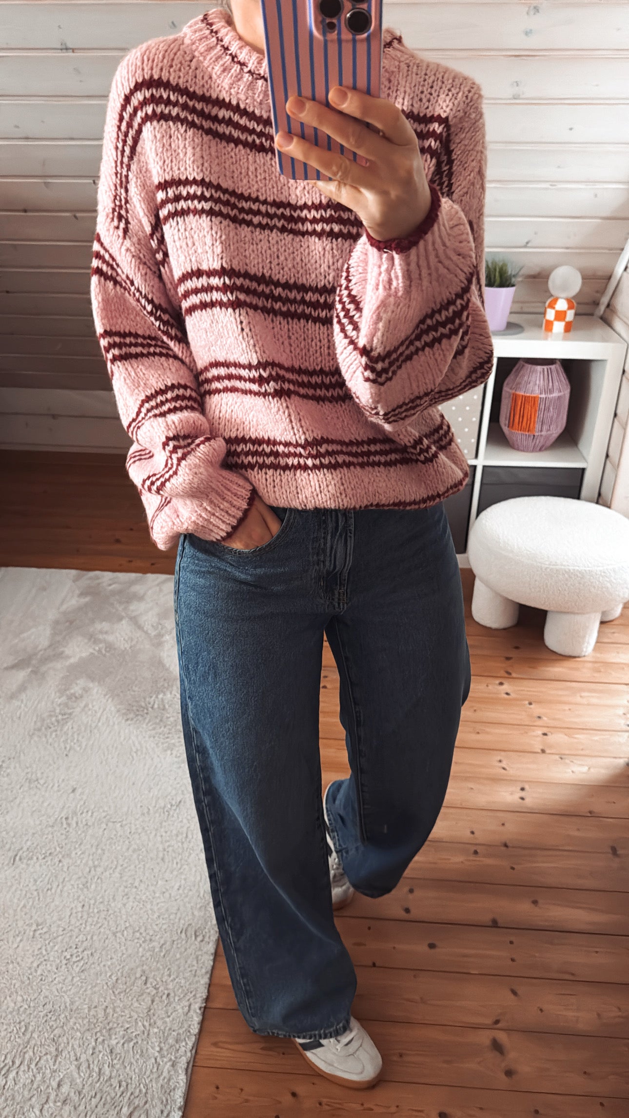 Strick Pullover Streifen