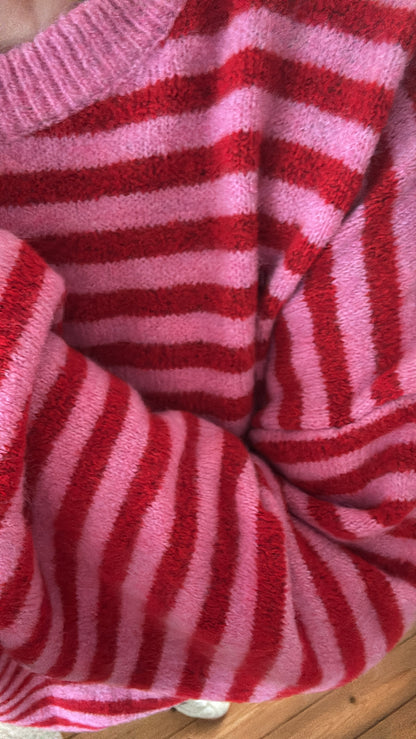 Strickpullover Stripes ausgestellter Arm