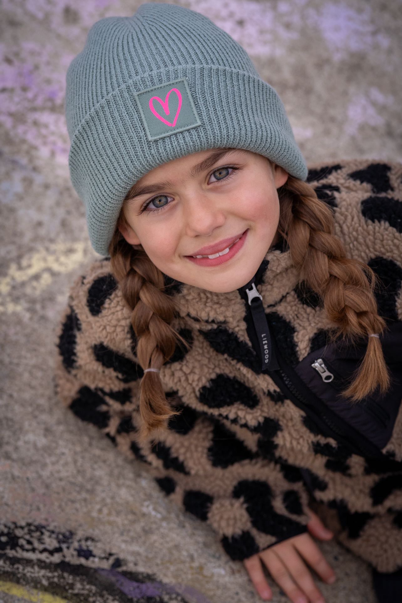 Kids Strick Mütze Neon Statement