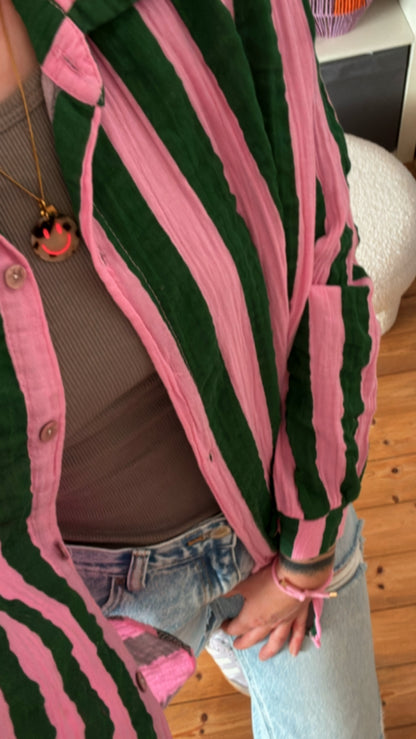 Musselin Bluse Onesize STRIPES %