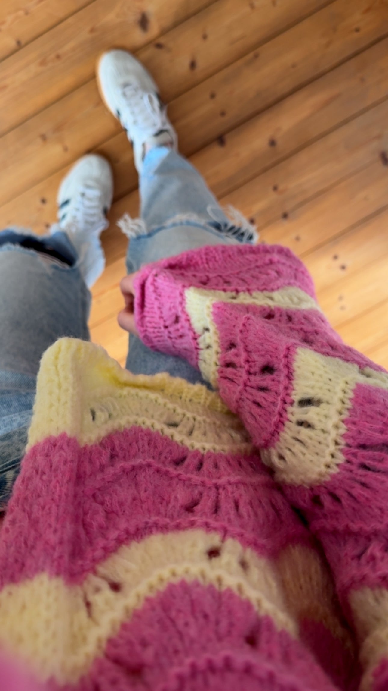 Strickjacke BOHO Lochstrick verschiedene Farben