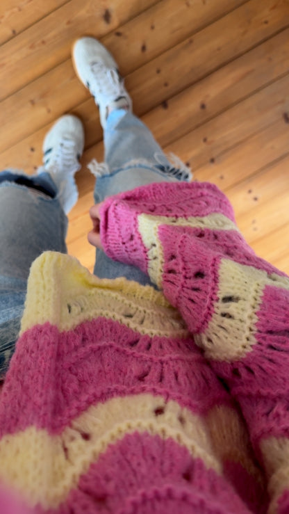 Strickjacke BOHO Lochstrick verschiedene Farben