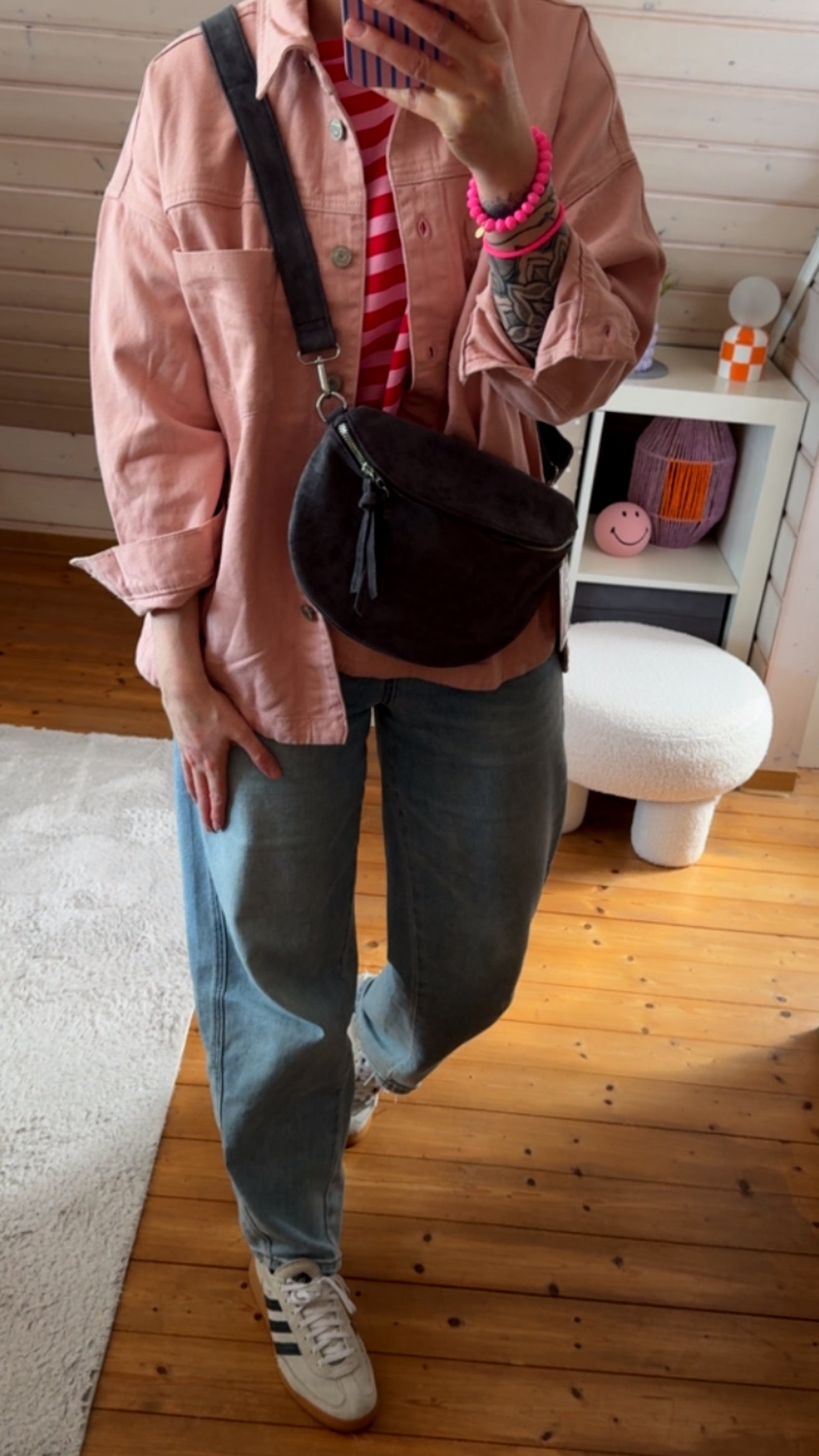 Jacke Überhemd Denim Rose