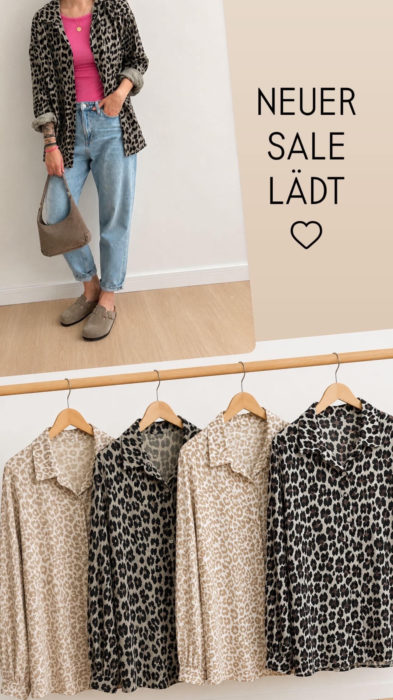 Musselin Bluse Onesize LEO langarm