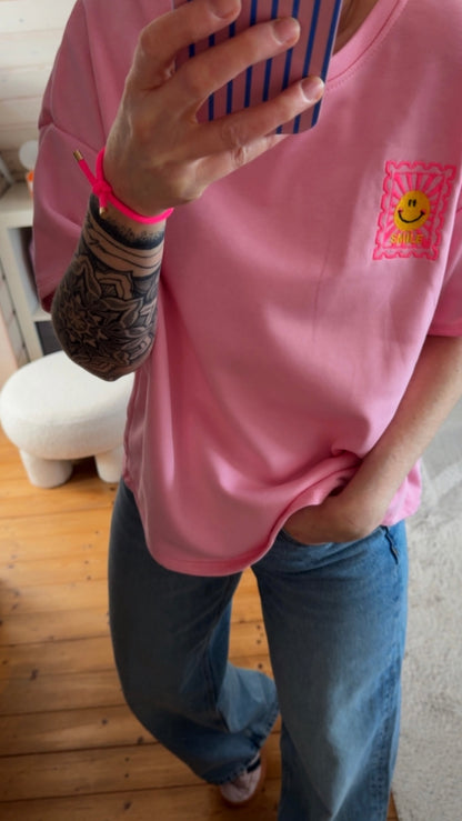T-SHIRT FRENCH TERRY / SMILE STICKEREI